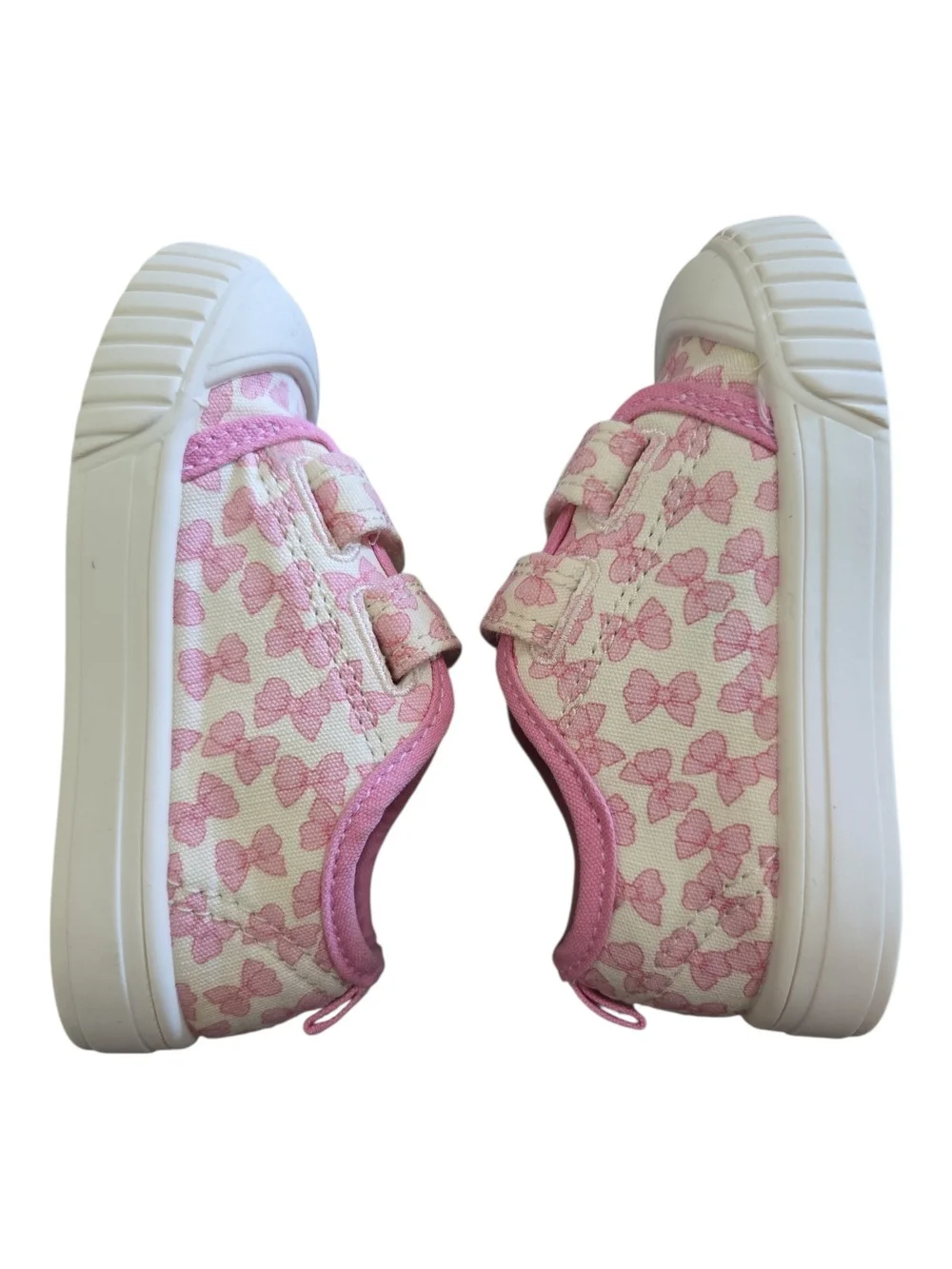 wonder nation Pink Butterfly Canvas Velcro Kids Sneakers SZ 5 - Picture 2 of 6